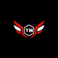 YW Initials Vektor Stok Otomotif Logo Design