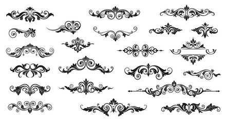 Elegant swirl decorative ornaments vector illustration for vintage design and print