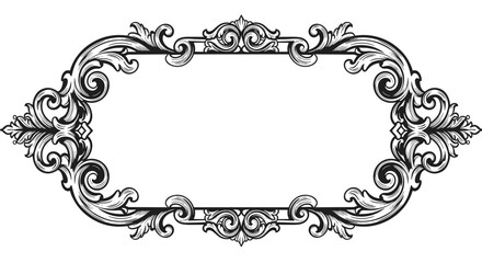 Fototapeta premium Ornate decorative frame vector illustration for elegant design projects