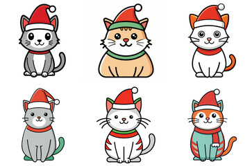 set of funny santa claus