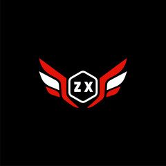 ZX Initials Vektor Stok Otomotif Logo Design