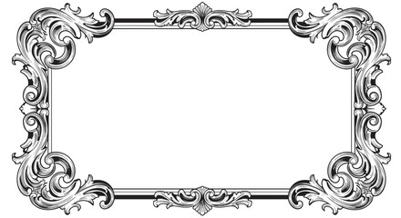 Elegant ornate frame vector illustration for vintage decoration and design
