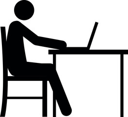 Business man working on laptop icon.