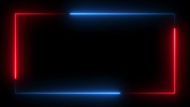 Abstract double Neon Line Loading Frame Animation. abstract beautiful loading illustration background. Neon glowing rectangular frame background motion graphic. social media video frame 4k animation.