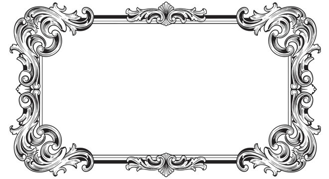 Elegant ornate frame vector illustration for vintage decoration and design