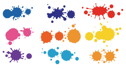 Fototapeta premium Colorful paint splashes vector illustration for creative design projects