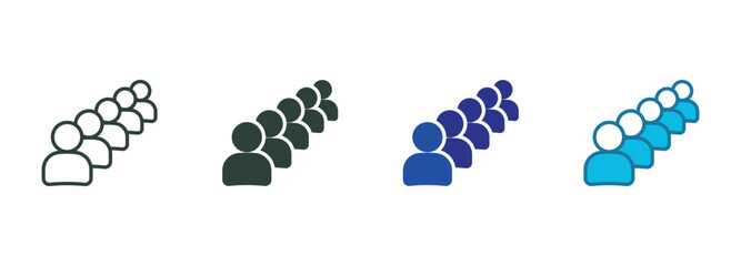 Queue Icon Set Multiple Style Of