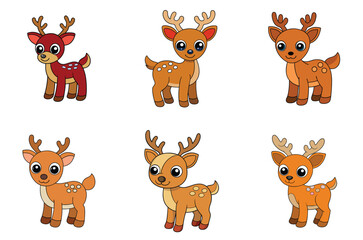 Obraz premium set of funny cartoon fox