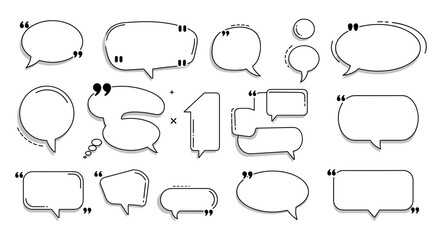 Obraz premium Speech bubbles vector illustration for design projects in minimalist line style