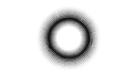 Circular abstract design vector illustration for modern geometric posters in halftone style