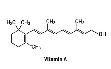 Chemical formula. Vitamin A, retinal, retinoic acid. Science. Molecular Structure. Beauty. Essential nutrients.