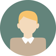 Man profile picture. Faceless flat icon for online user. Online student avatar. Study online.
