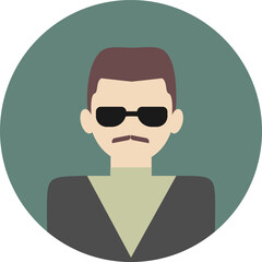 Man incognito avatar icon. Faceless icon for anonymous user profile. Online scammer picture.