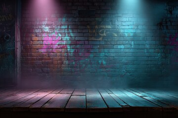 Grunge Brick Wall Creates Urban Scene with Dramatic Lighting