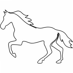 Obraz premium Galloping horse silhouette on a white background running animal