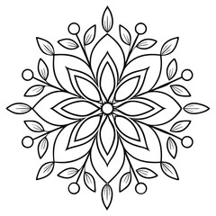 Black and White Mandala Flower Design for Digital Downloads