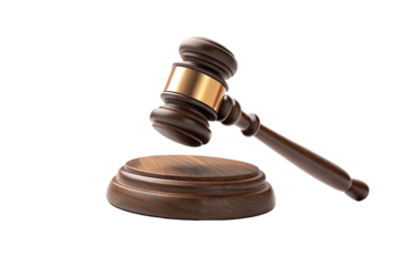 Stock photo of gavel and sound block for legal justice system and court auction item