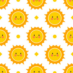 Cute Cartoon Suns Pattern