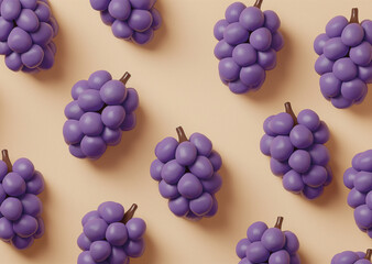 Purple Grape Clusters Illustration