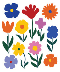 bouquet of flowers, with a minimalist and abstract style.