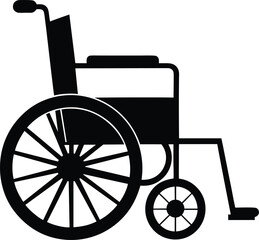 wheelchair vector silhouette art and illustration