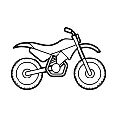 Fototapeta premium Dirt Bike Outline Clipart Vector Illustration Isolated on White Background