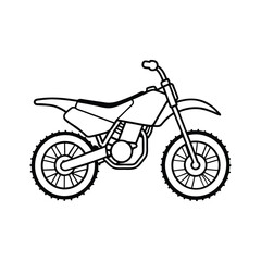Fototapeta premium Dirt Bike Outline Clipart Vector Illustration Isolated on White Background
