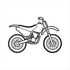 Obraz premium Dirt Bike Outline Clipart Vector Illustration Isolated on White Background