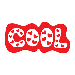 Cool Word Design with Hearts in Red