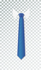 3d Realistic Neck tie with white collar. Tie neck vector with different stripe pattern. Vector