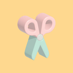 Pastel 3D Scissors
