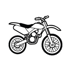 Fototapeta premium Dirt Bike Outline Clipart Vector Illustration Isolated on White Background