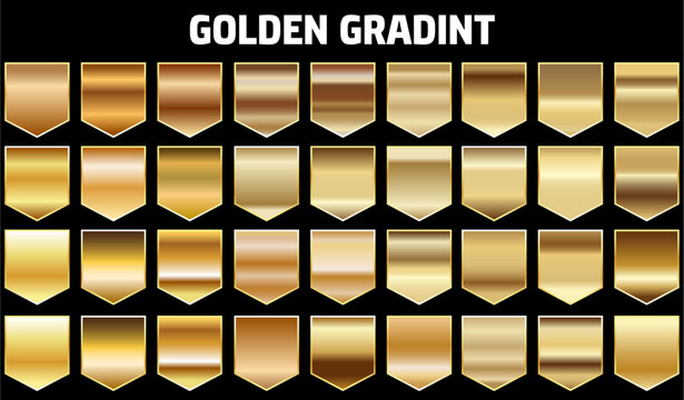 gold gradient color set isolated on white background, gold, gradient, color, golden, vector, graphic, design.