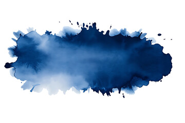 Obraz premium Abstract Watercolor Stain in Shades of Blue on a Black Background Perfect for Textures or Backgrounds with Splatters and Gradients