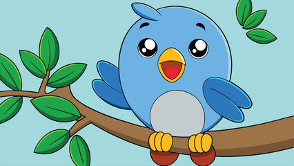 Cute Bird Singing Christmas Carols.