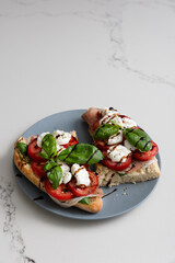 bruschetta with tomatoes and mozzarella
