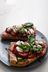 bruschetta with tomatoes and mozzarella
