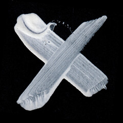 White X draw pain in black background. JPG 