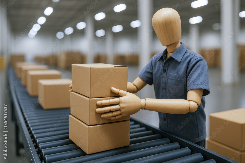 Poster efficiency and organization drive productivity in this warehouse setting where precision and workflo