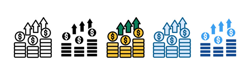 Inflation Icon Set Multiple Style Collection