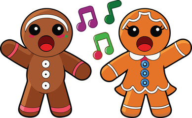 Gingerbread Men Singing Christmas Songs.