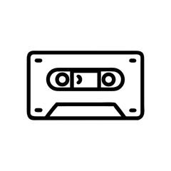Obraz premium A simple line art of a vintage cassette tape, evoking nostalgia for retro music and audio