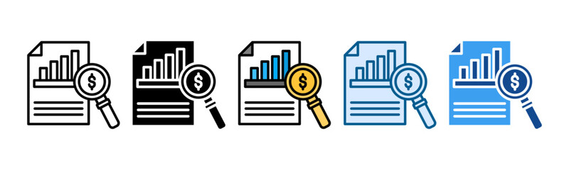 Market Analysis Icon Set Multiple Style Collection