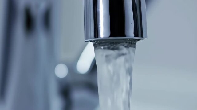 water flowing from faucet