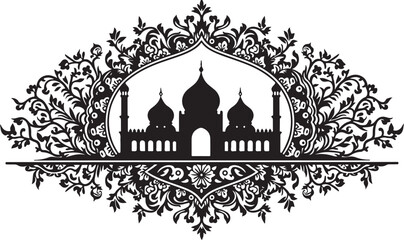 vector illustration of mosque, architecture, vector, building, illustration, silhouette, church, city, travel, mosque, tower, india, symbol, design, landmark, religion, house, monument, asia, temple, 