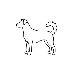 dog and cat logo design. pet care linear style concept element