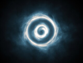 Dynamic spiral light formation abstract space digital art dark environment close-up view energy concept