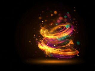 Dynamic colorful light swirls abstract background digital art vibrant high contrast artistic viewpoint