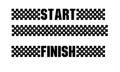 Racing flag vector icon on white background. Checkered flag. start and finish crossed flag. Racing flag.	