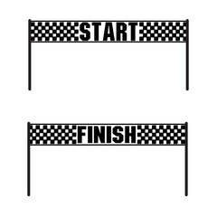 Racing flag vector icon on white background. Checkered flag. start and finish crossed flag. Racing flag.	